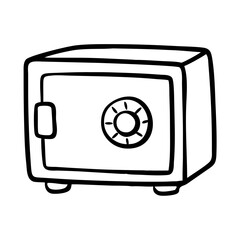 Safe box icon in simple style, security and finance concept