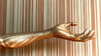 Innovative Prosthetic Limb Displayed Against a Textured Background With Captivating Patterns