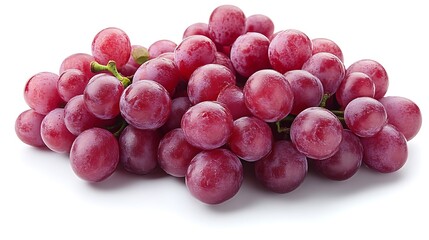 Bunch of red grapes against plain background