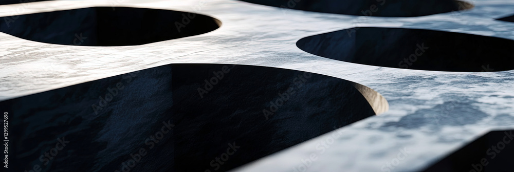 Aufkleber Cutout Letters Create a Striking Visual With Shadows and Depth on a Minimalistic Surface