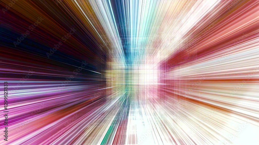 Aufkleber exploration of clarity and distortion in a vibrant visual journey through color and form