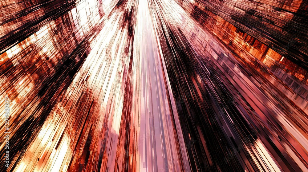 Poster pixelated transition from blur to clarity with a minimalistic artistic approach in digital design