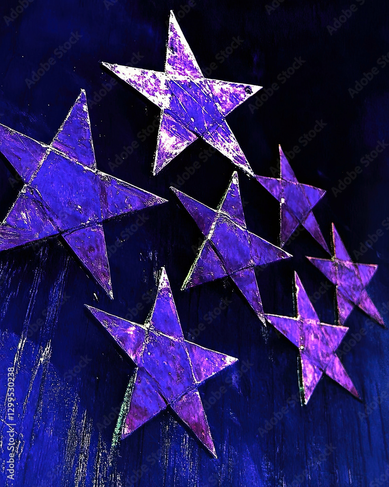Poster stars in vibrant colors symbolizing unity and balance amidst a deep blue background