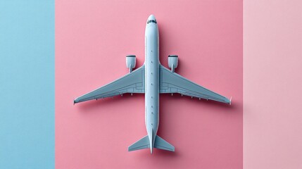 Pastel Airplane on Colorful Background