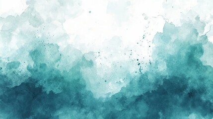 Obraz premium Abstract Teal Watercolor Wash