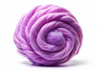 Fluffy Purple Cotton Candy Isolated on White Background - Sweet Treat Stock Photo