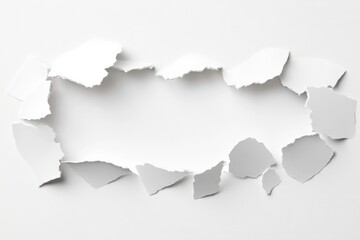Torn White Paper with Space for Text or Image