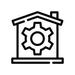 Obraz premium property management line icon