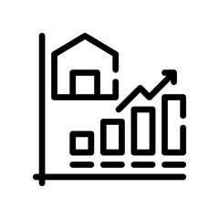 real estate market line icon