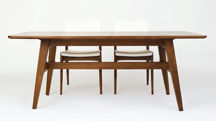 A stylish rectangular dining table with a built-in storage feature.