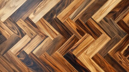 Herringbone Patterned Hardwood Flooring Design