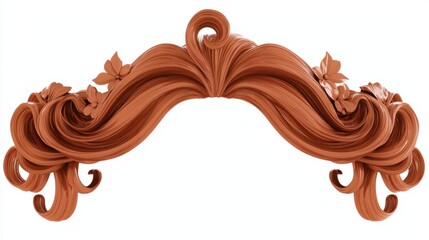 Ornate Hair Design with Elegant Flourishes and Floral Accents