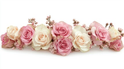 Elegant Arrangement of Soft Pink and Cream Roses with Floral Accents