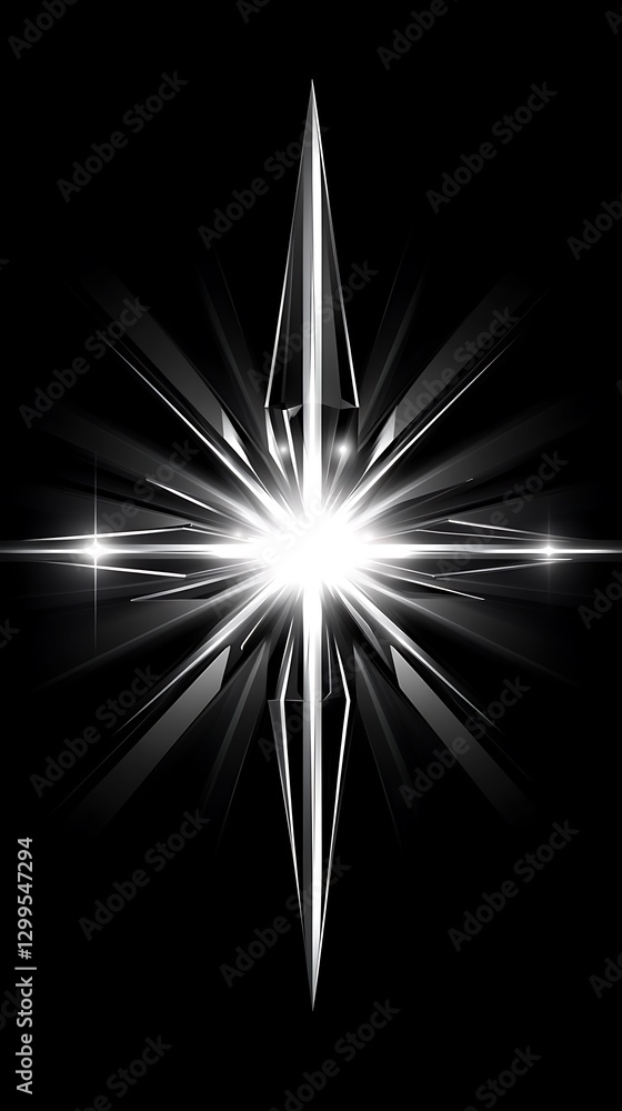 Poster abstract representation of light rays emanating from a central starburst