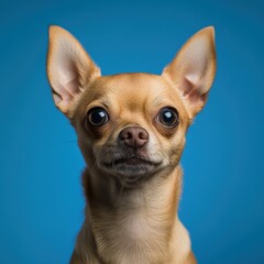 Obraz premium Cute Chihuahua Dog on Blue Background