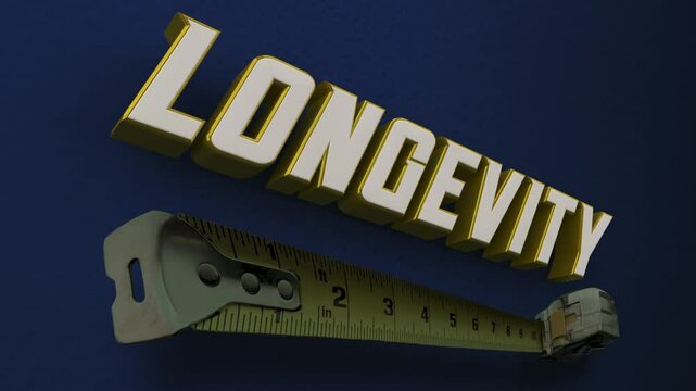 Longevity Measuring Tape Live Longer Life Measure Healthy Lifestyle 3d Animation