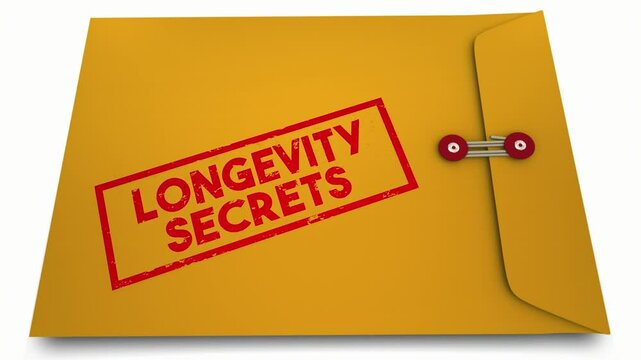 Longevity Secrets Yellow Envelope Classified Info How Live Longer Life 3d Animation