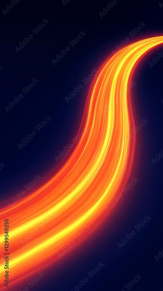 Poster glowing orange streams abstract background, dynamic vibrant design element