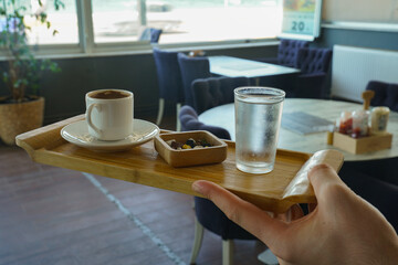 cup of turkish coffee with chocolate