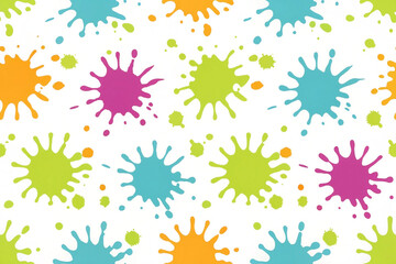 Colorful paint splatters seamless pattern.