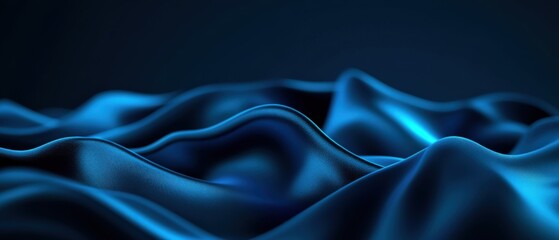 Obraz premium Abstract blue flowing silk texture background