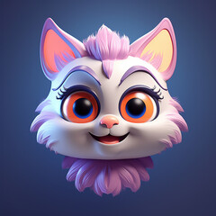 Obraz premium Cartoon Pink Cat
