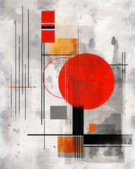 Abstract geometric shapes on light textured canvas used for wall art and graphic design projects