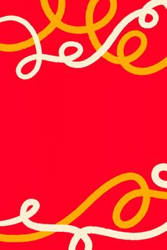 Colorful abstract design with red background and swirls