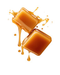 caramel candy on transparent background