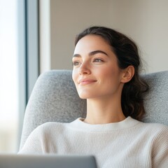 Young Woman Relaxing at Home