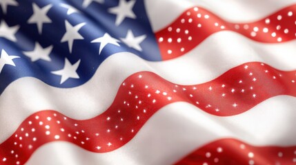 Close-up of United States flag Waving