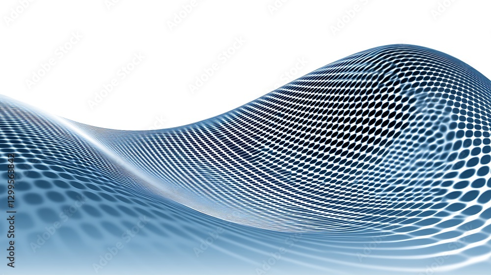 Poster abstract blue wave with delicate dot pattern creating a dynamic and fluid visual effect design