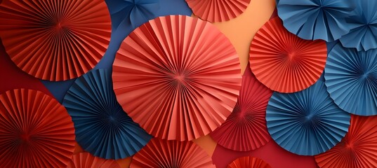 Paper fan medallion chinese new year decoration. Concept of Happy Chinese New Year festival background. 3D rendering,
