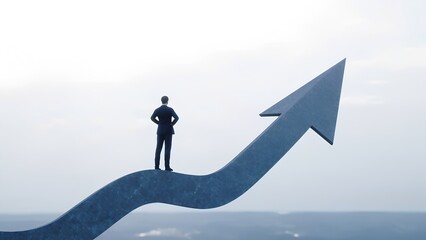 Achieving success business growth strategies for professionals office environment inspirational imagery elevated viewpoint