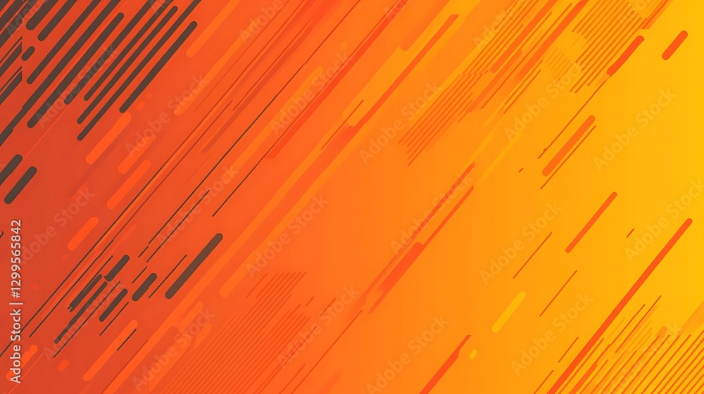 Aufkleber dynamic background with diagonal lines and geometric elements in orange and yellow hues abstract des