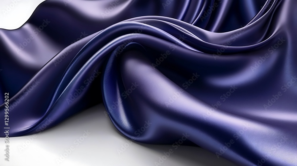 Poster elegant deep indigo fabric waves abstract artistic rendering design luxurious smooth texture visual