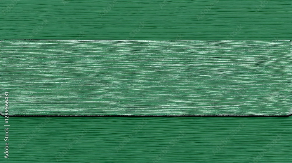 Poster emerald green wood plank background with horizontal grain lines texture and rectangular accent