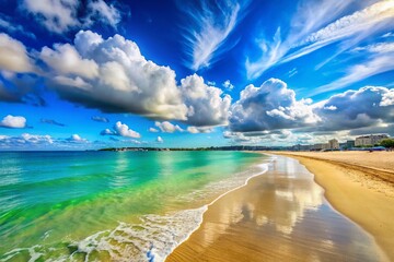 La Baule Beach: Shadow of a Passing Cloud on Water - Coastal Scene