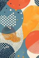 illustration background with semi circle shapes and white dots for social media, post, poster, invitation
