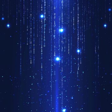 illustration Futuristic digital background with glowing binary code design for social media, post, poster