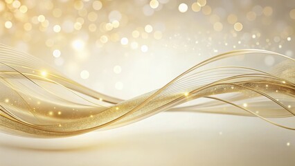 Shimmering curved lines in a light golden hue