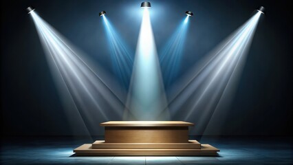 Obraz premium podium with spotlight on stage , music, venue, music, venue, performance, spotlight shine