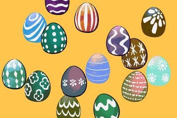easter eggs pattern colorful graphic 