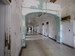 One of the hallways of a now closed Lunatic asylum in West Virginia