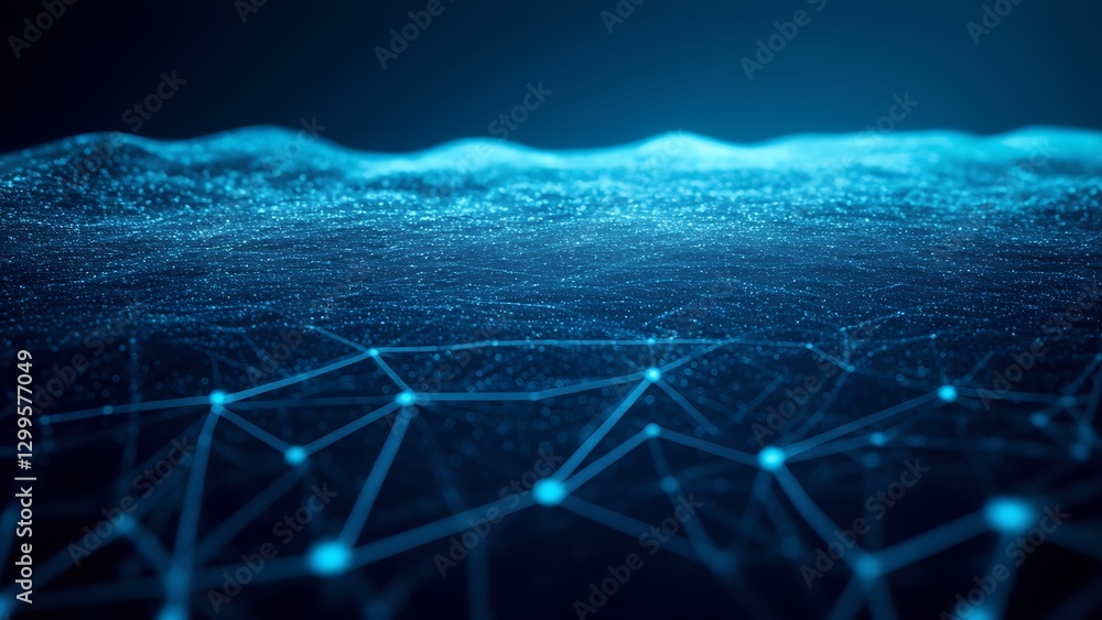 Poster digital network visualization technology infographic dark background abstract view connectivity conc