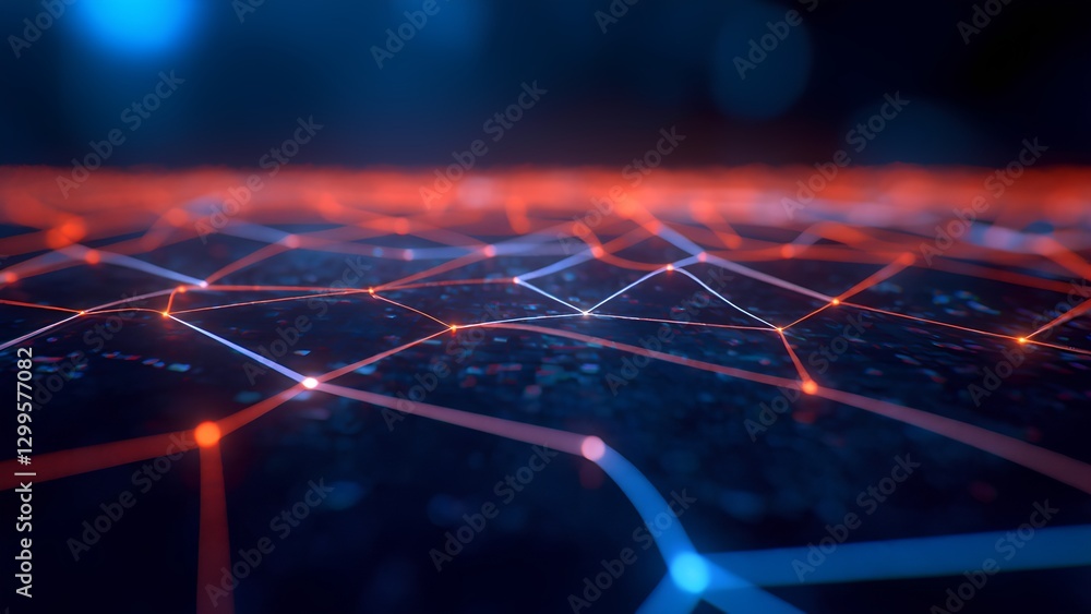 Poster exploring the vibrant network connections digital realm visual data representation dark background a