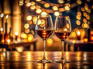 Low Light Wine Glasses Clinking Cheers Celebration Romantic Dinner