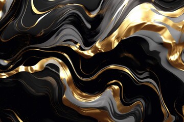 Abstract gold, black and white flowing ink background. Ideal for luxury themes and creative projects