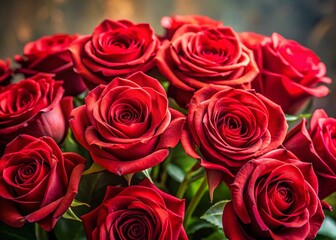 Lush Bouquet of Red Roses, Romantic Floral Arrangement, Valentine's Day Flowers
