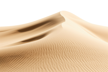  sand dunes in the desert on transparent background